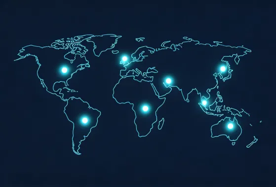 FrostLine Industrial global presence map showing 42 service centers